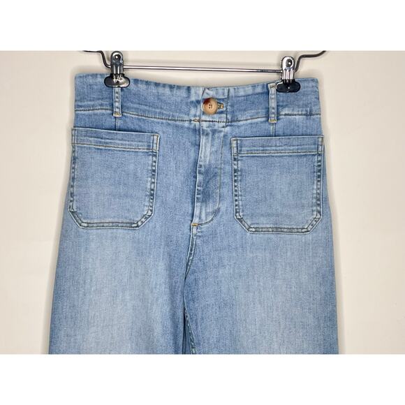 Maeve by Anthropologie The Colette High-Rise Crop Wide-Leg Light Wash 28 - Picture 3 of 11